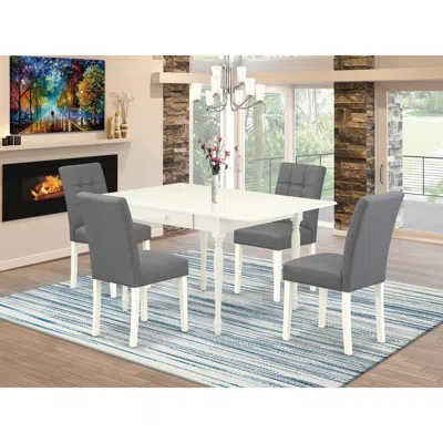 East West Furniture 5 Piece Dinner Table Set Contain A Mid-century Kitchen Table