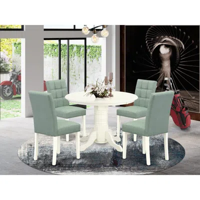 East West Furniture 5 Piece Dinner Table Set Contain A Modern Dining Table