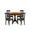 East West Furniture 5-piece Dinning Table Set Consists Of A Dining Table And 4 Faux Leather Kitchen Chairs With Slatted 