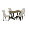 East West Furniture 5-piece Kitchen Dinette Set In Black