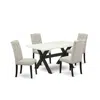 East West Furniture 5-piece Kitchen Dinette Set In Gray