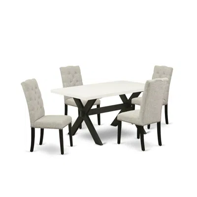 East West Furniture 5-piece Kitchen Dinette Set In Gray