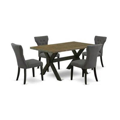 East West Furniture 5-piece Kitchen Dinette Set In Multi
