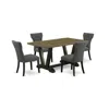 East West Furniture 5-piece Kitchen Dinette Set In Multi