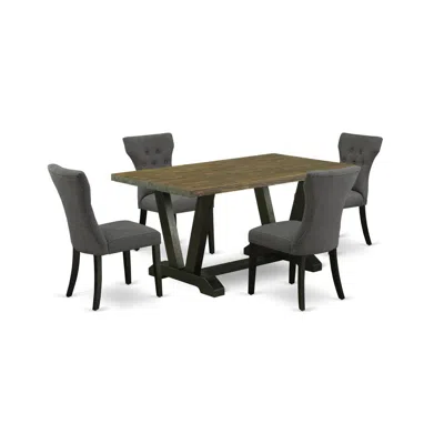 East West Furniture 5-piece Kitchen Dinette Set In Multi