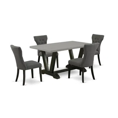 East West Furniture 5-piece Kitchen Dinette Set Included 4 Kitchen Dining Chairs Upholstered Seat And High Button Tufted