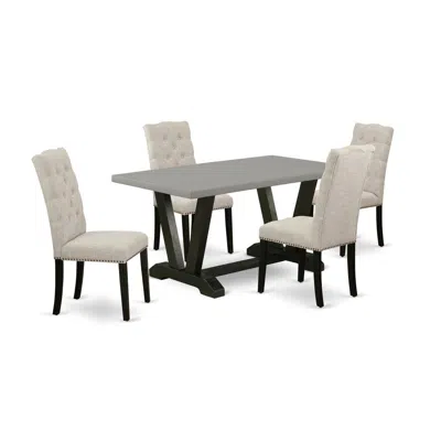 East West Furniture 5-piece Kitchen Dining Table Set In Multi
