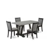 East West Furniture 5 Piece Kitchen Dining Table Set In Gray