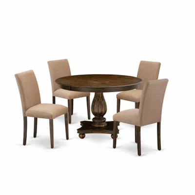 East West Furniture 5 Piece Kitchen Dining Table Set In Multi