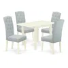 East West Furniture 5-piece Kitchen Dining Table Set-a Wooden Kitchen Table And 4linen Fabricmodern Chairs With Button T