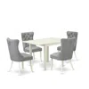 East West Furniture 5 Piece Kitchen Set Consists Of A Rectangle Dining Table With Dropleaf
