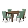 East West Furniture 5 Piece Kitchen Set Consists Of A Rectangle Rustic Wood Dining Table
