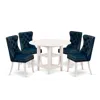 East West Furniture 5 Piece Kitchen Set Consists Of A Round Dining Table With Dropleaf & Shelves In Blue