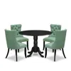 East West Furniture 5 Piece Kitchen Table & Chairs Set In Green