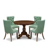 East West Furniture 5 Piece Kitchen Table & Chairs Set In Green