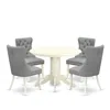 East West Furniture 5 Piece Kitchen Table & Chairs Set In Gray