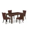 East West Furniture 5 Piece Kitchen Table & Chairs Set In Brown