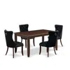 East West Furniture 5 Piece Kitchen Table & Chairs Set Consists Of A Rectangle Dining Table