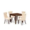 East West Furniture 5 Piece Kitchen Table & Chairs Set Contains A Square Modern Dining Table