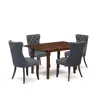 East West Furniture 5 Piece Kitchen Table Set In Gray