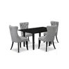 East West Furniture 5 Piece Kitchen Table Set In Gray