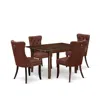 East West Furniture 5 Piece Kitchen Table Set In Brown