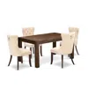 East West Furniture 5 Piece Kitchen Table Set In Neutral