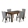 East West Furniture 5 Piece Kitchen Table Set In Gray