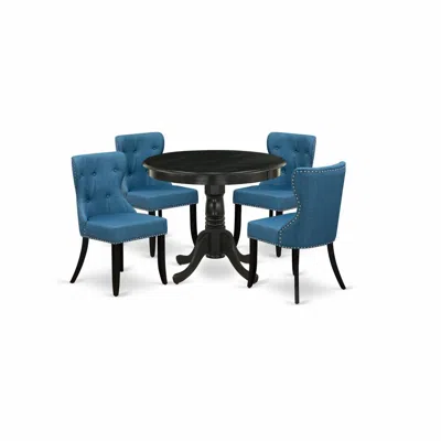 East West Furniture 5-piece Kitchen Table Set In Multi