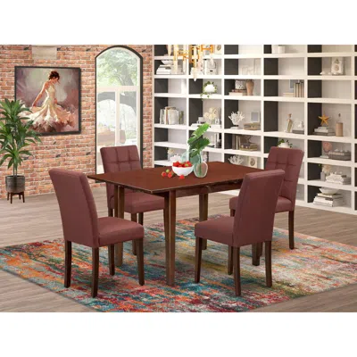 East West Furniture 5 Piece Kitchen Table Set In Black