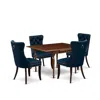 East West Furniture 5 Piece Kitchen Table Set Consists Of A Rectangle Dining Table With Dropleaf In Blue
