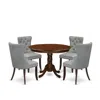 East West Furniture 5 Piece Kitchen Table Set Consists Of A Round Dining Table With Pedestal