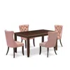 East West Furniture 5 Piece Kitchen Table Set Contains A Rectangle Dining Table In Brown