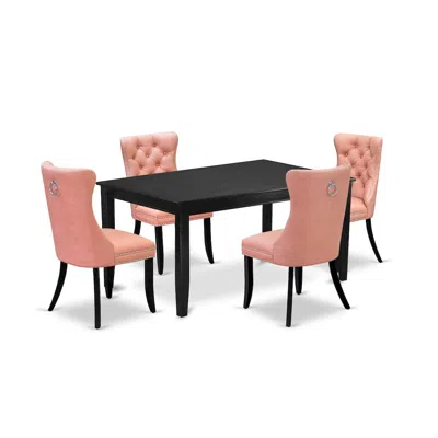 East West Furniture 5 Piece Kitchen Table Set Contains A Rectangle Dining Table