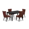 East West Furniture 5 Piece Kitchen Table Set Contains A Rectangle Dining Table In Red