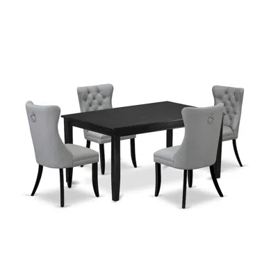 East West Furniture 5 Piece Kitchen Table Set Contains A Rectangle Dining Table
