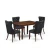 East West Furniture 5 Piece Kitchen Table Set Contains A Rectangle Dining Table With Butterfly Leaf