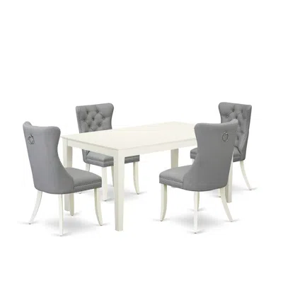 East West Furniture 5 Piece Kitchen Table Set For 4 Consists Of A Rectangle Dining Table
