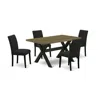 East West Furniture 5-piece Kitchen Table Set Includes 4 Parson Dining Chairs With Upholstered Seat And High Back And A 