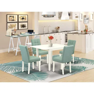 East West Furniture 5 Piece Mid Century Dining Set In Multi