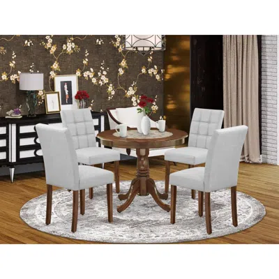 East West Furniture 5 Piece Mid Century Dining Set In Animal Print
