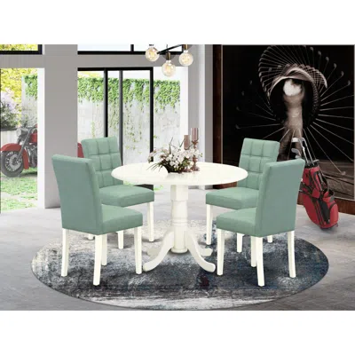 East West Furniture 5 Piece Mid Century Dining Set Consists A Mid Century Modern Dining Table In Brown