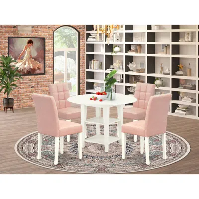 East West Furniture 5 Piece Mid-century Dining Table Set Contain A Dinner Table