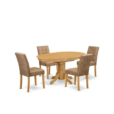 East West Furniture 5 Piece Mid Century Modern Dining Set Contain A Dinner Table