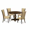 East West Furniture 5-piece Modern Dining Set In Neutral