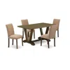 East West Furniture 5-piece Modern Dining Table Se In Multi