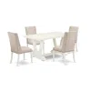 East West Furniture 5-piece Modern Dining Table Set In Neutral