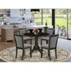 East West Furniture 5-piece Modern Dining Table Set Consists Of A Dining Table With Drop Leaves And 4 Dark Gotham Grey L