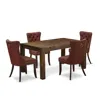 East West Furniture 5 Piece Modern Dining Table Set Consists Of A Rectangle Rustic Wood Table In Brown