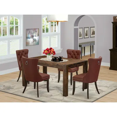 East West Furniture 5 Piece Modern Dining Table Set Consists Of A ...